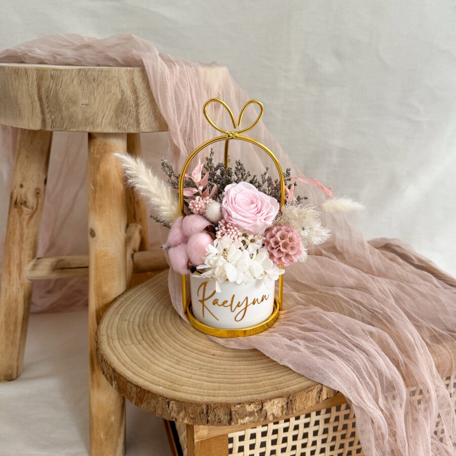 Timeless Periwinkle Pot - Pink White