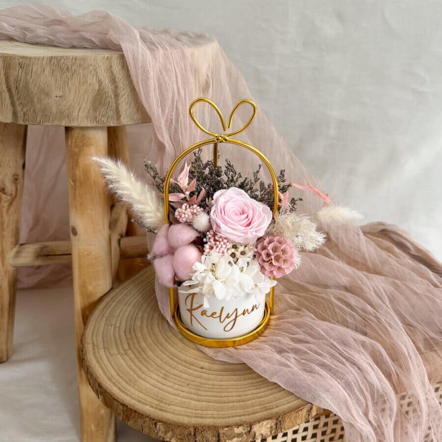 Timeless Periwinkle Pot - Pink White