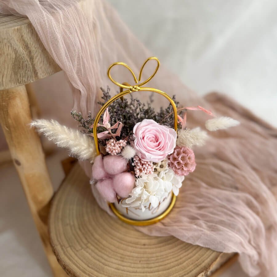 Timeless Periwinkle Pot - Pink White