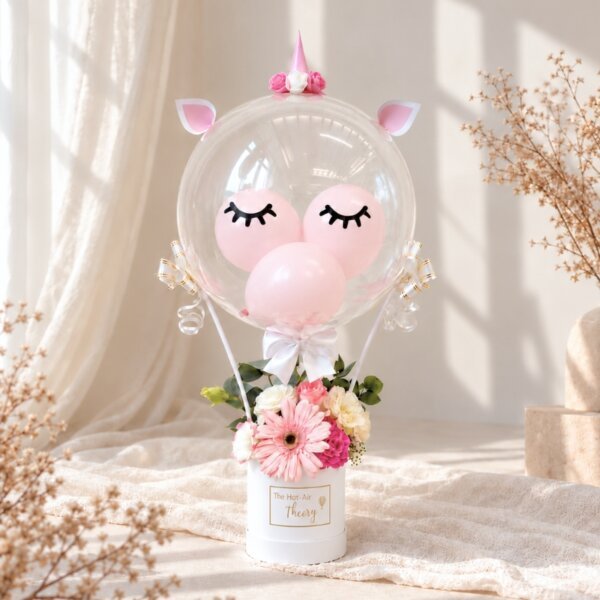 Whimsical Unicorn Hot Air Balloon (Fresh Flower)