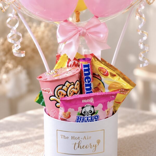 Pink Hearty Snack Box Hot Air Balloon