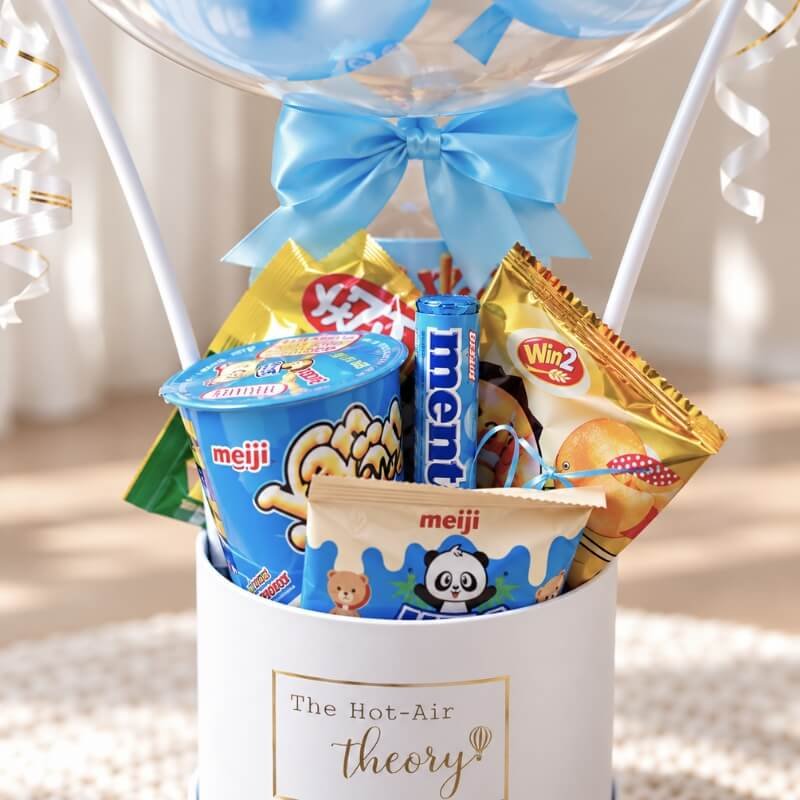 Blue Hearty Snack Box Hot Air Balloon