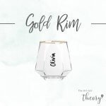 Gold Rim Glass Mug (Hexagon)