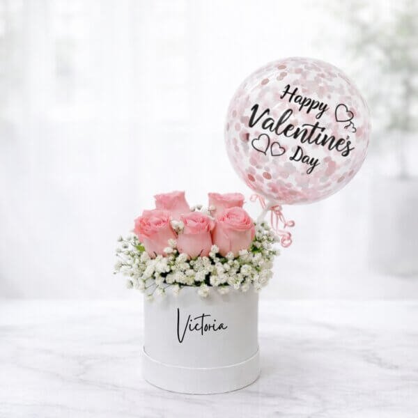 [Valentines] Diana Pink Roses & Baby Breaths Bloom Box