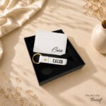 The Signature Duo - Card Holder & Keychain Set - White