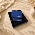 The Signature Duo - Card Holder & Keychain Set - Blue
