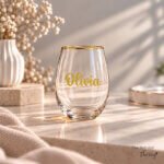 Round Glass Collection - Clear with Gold Rim