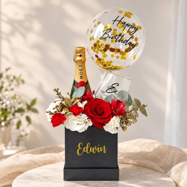 Moët Chandon Bloom Box (With Hexagon Cup)